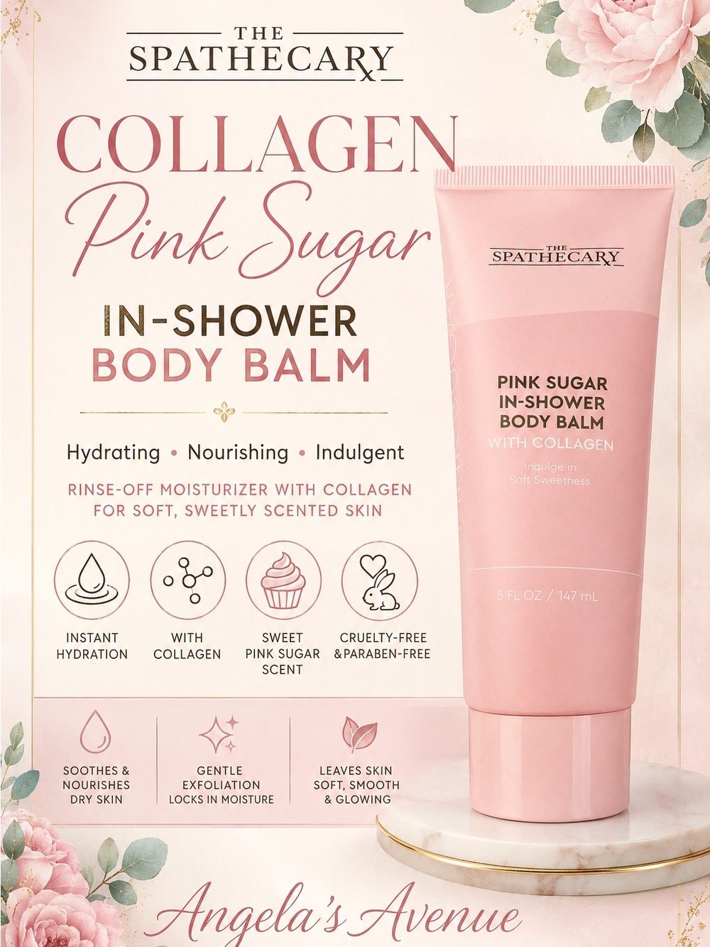 Spathecary Collagen Pink Sugar In-Shower Body Balm